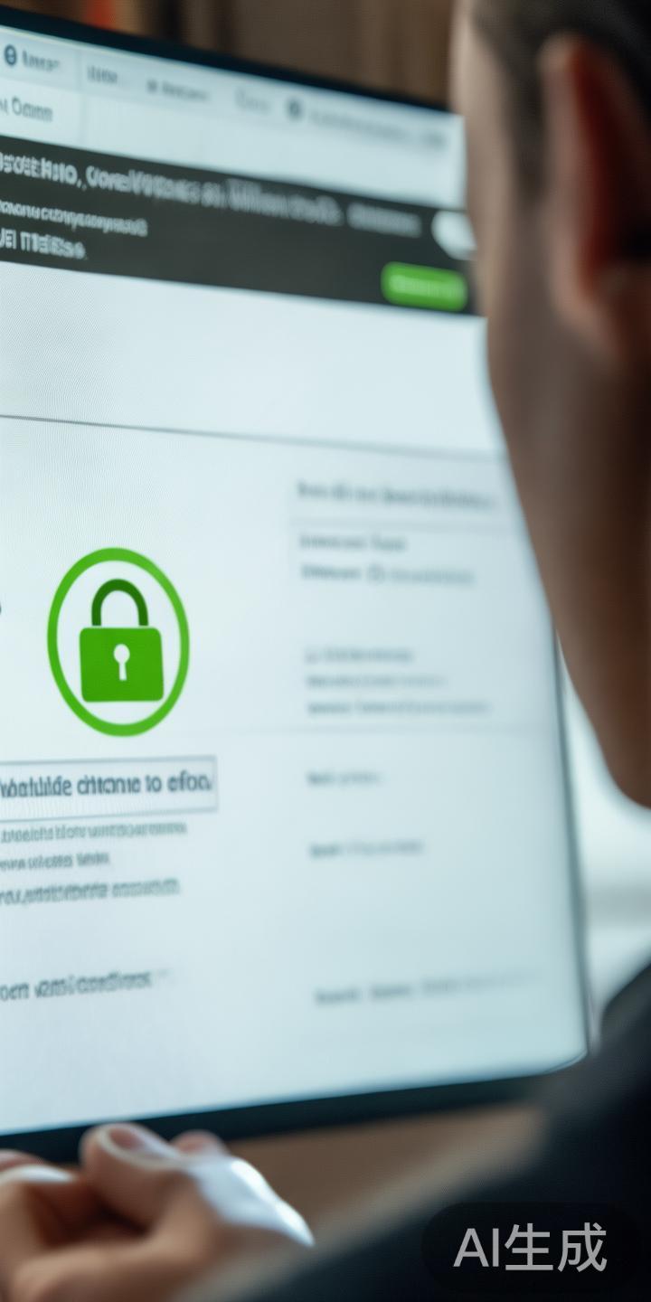 识别安全标志：进入网站后观察浏览器地址栏的安全标识